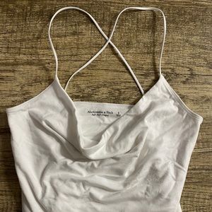 NWOT White Soft A&F Cowl Neck Bodysuit